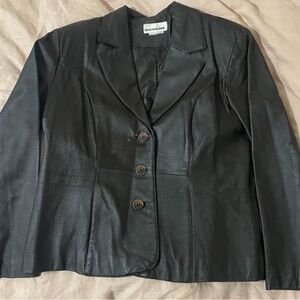 Women’s Genuine Leather Black Jacket - Size Large